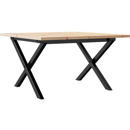 Maison Chic Klubska mizica - kavna mizica - Nizka mizica X okvir 60x60x40 cm trdna borovina lito železo, (21752543) Slike