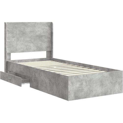  Okvir za krevet s pohranom i uzglavljem Betonska siva - Betonska siva 75 x 190 cm Slike