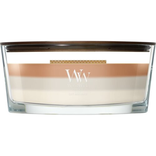 WoodWick Trilogy Caf&amp;eacute; Macchiato di&amp;scaron;eča sveča z lesenim stenjem 453.6 g Slike