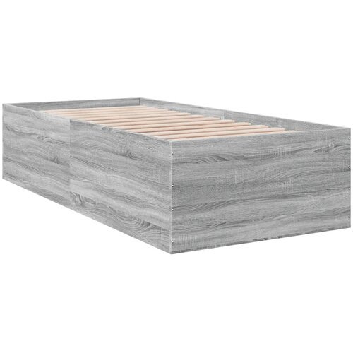 VidaXL Posteljni okvir siva sonoma 90x190 cm inženirski les, (21216028) Slike