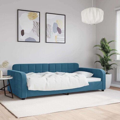  Raztegljiva postelja modra 100x200 cm žamet Cene
