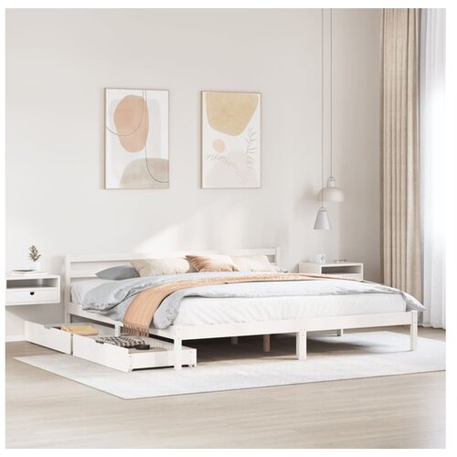 vidaXL Okvir kreveta bez madraca bijeli 200x200 cm od masivne borovine Cijene