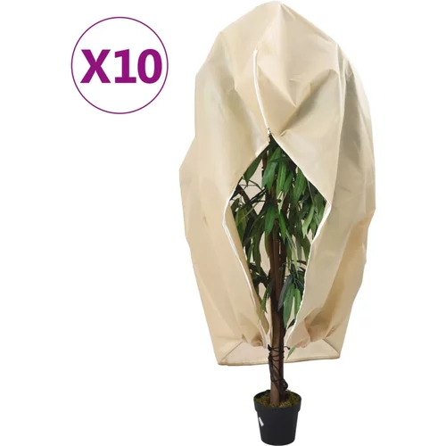 vidaXL Koprena za rastline iz flisa z zadrgo 10 kosov 70 g/m² 2,36x2m