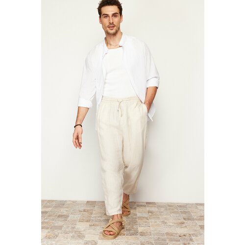Trendyol Men's White Regular Fit Large Collar 100% Cotton Shirt Slike