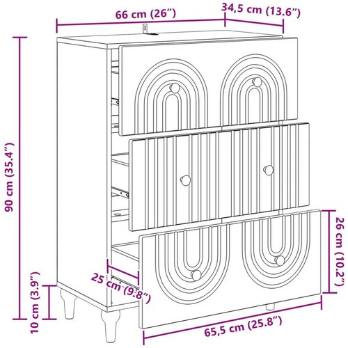  Ormar s ladicama Siva sonoma 66 x 34 5 x 90 cm - Siva sonoma Slike