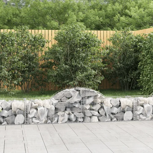 vidaXL Obokane gabion košare 7 kosov 200x50x40/60 cm pocinkano železo