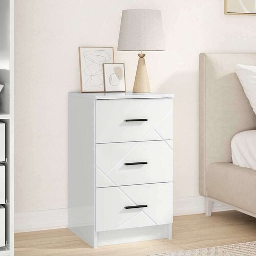 vidaXL Noćni ormar s ladicama Visoko sjajno bijela 38 x 38 x 66 cm Cijene
