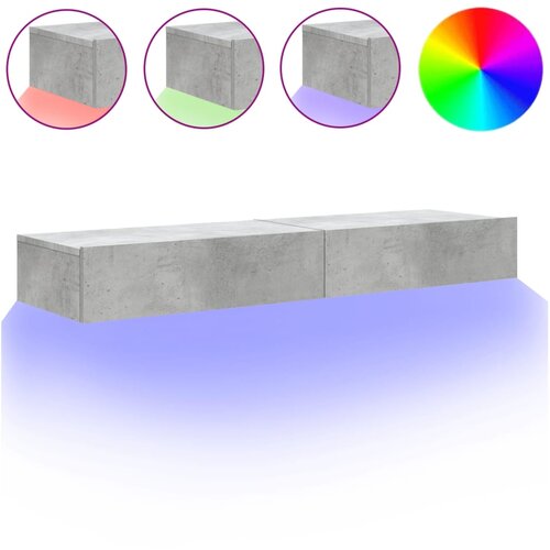  ormarići s LED svjetlima 2 kom Siva betona 60x35x15,5 cm Slike