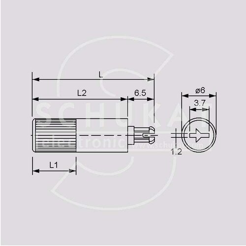 Schukat Electronic gmbh Osovina za trimer pot. ACP 11,7 mm crna Slike