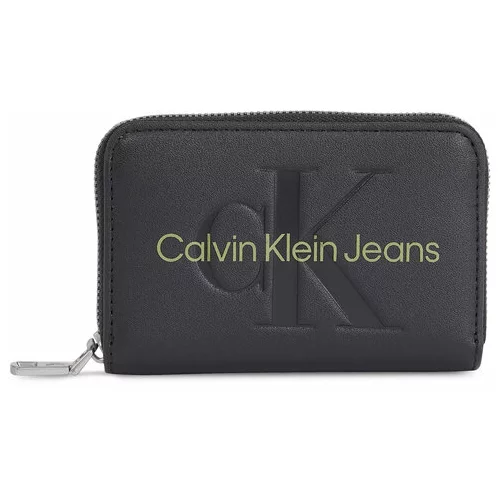 Calvin Klein Jeans Majhna ženska denarnica Sculpted Med Zip Around Mono K60K607229 Črna