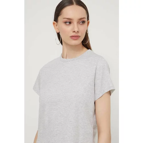 Abercrombie & Fitch Bombažna kratka majica ženski, siva barva
