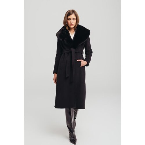 Legendww zenski crni kaput sa krznom Cene