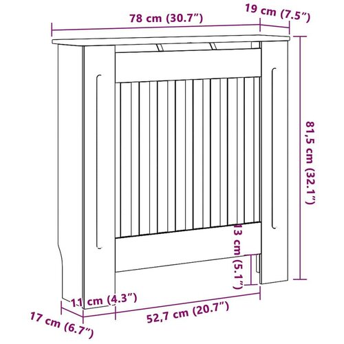 VidaXL pokrivač radijatora 2 pcs smeđa 78 x 19 x 81.5 cm Slike