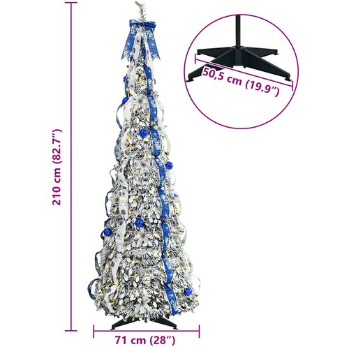  Umjetno božićno drvce s 200 LED svjetlima Bijelo 210 cm PVC Slike