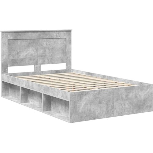  Krevetna konstrukcija s ladicama Betonska siva 135 x 190 cm Bijela Slike