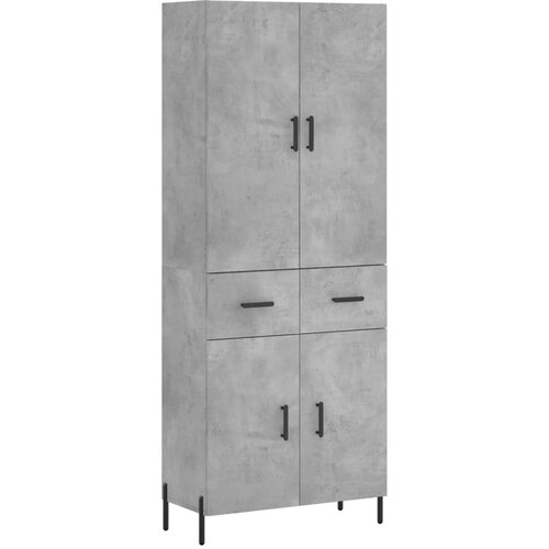 Maison Chic Visoka Komoda - Predalnik betonsko siva 69,5x34x180 cm inženirski les, (21720610) Cene