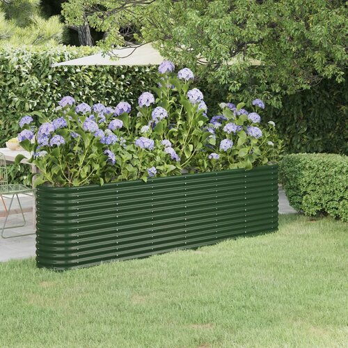 Furnova Visoka greda iz pra&amp;scaron;no premazanega jekla 260x40x68 cm zelena, (21920756) Slike