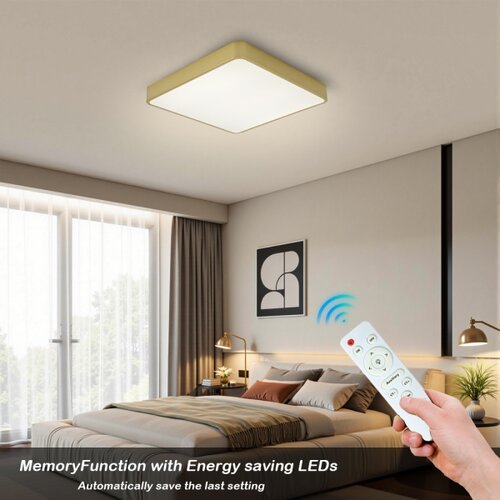  Brilagi-LED Prigu&amp;scaron;iva plafonsko svetlo POOL LED/48W/230V 3000-6000K 50x50 cm zlatna + daljinski upravljač Slike