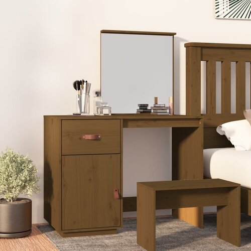 vidaXL Toaletni stolić boja meda 95 x 50 x 134 cm od masivne borovine Cijene