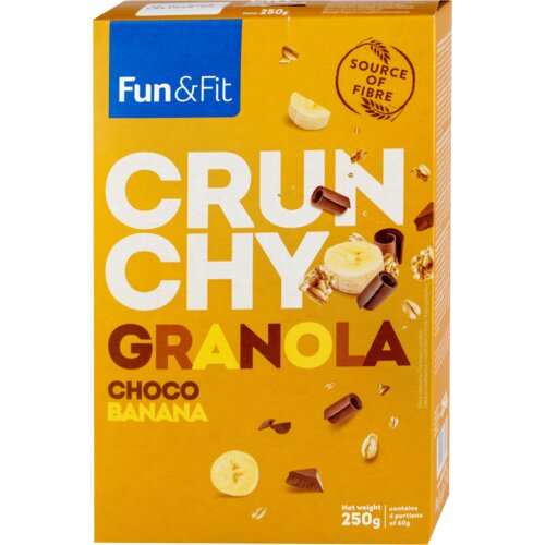 FUN AND FIT GRANOLA CRUNCHY ČOKO BANANA FUN&amp;amp;FIT 250G Slike