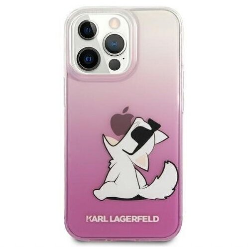 Karl Lagerfeld KLHCP13LCFNRCPI za iphone 13 pro prozorno pink zaščita - choupette fun Cene