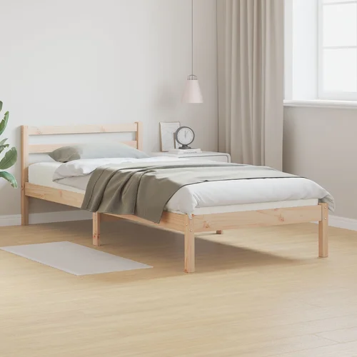 vidaXL Okvir postelje z naslonjalom 100x210 cm iz trdnega borovega lesa vidaXL Okvir postelje z naslonjalom 100x210 cm iz trdnega borovega lesa