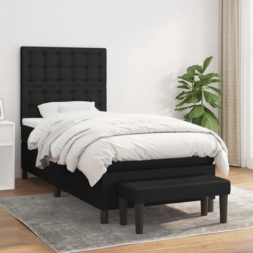vidaXL Box spring krevet s madracem crni 80 x 200 cm od tkanine