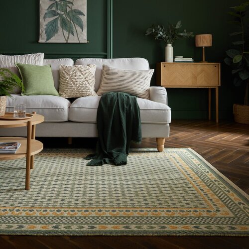 Flair Rugs zelena preproga iz me&amp;scaron;anice jute 200x290 cm mara jute border &amp;ndash; Slike