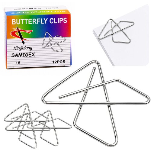  Metal Butterfly Cross Clips for Office Documents 64 mm 12 pcs. Cijene