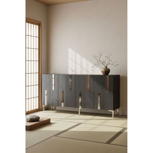 Hanah home komoda Nota 150, 150 cm, antracit / srebrna Cene