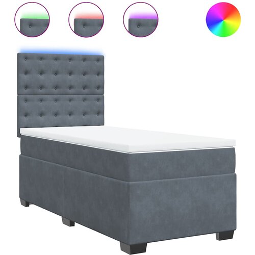 Maison Chic Box spring postelja - Vzmetna postelja z vzmetnico temno siva 90x200 cm žamet SL4618, (21903964) Cene