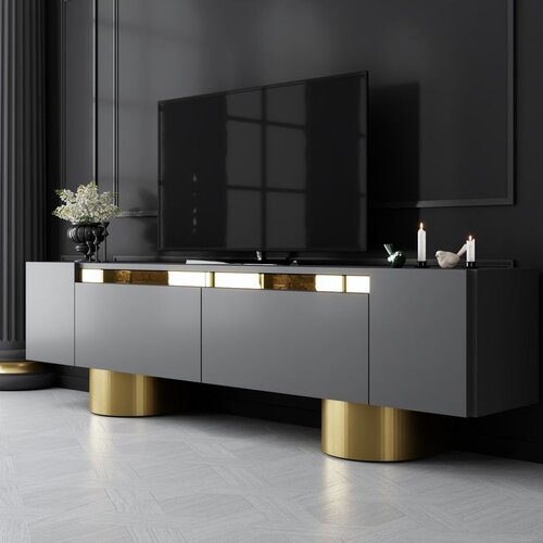 Hanah home Bohem - Anthracite, Gold AnthraciteGold TV Stand Cene