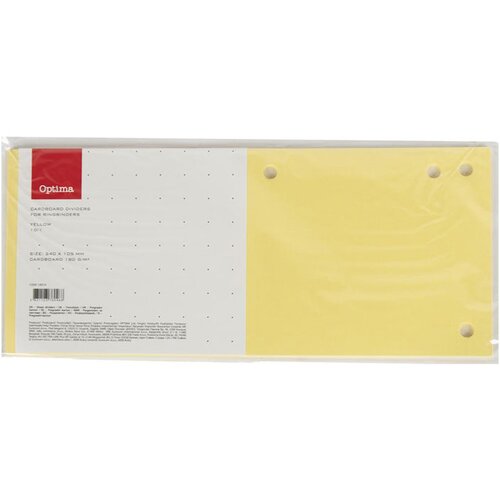 Optima Pregradni karton 240 x 105 mm, 10 kosov, rumena Cene