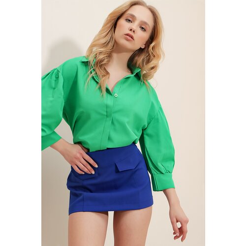 Trend Alaçatı Stili Shirt - Green - Regular fit Cene
