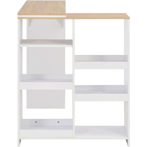 VidaXL barski stol s pomičnom policom bijeli 138 x 39 x 110 cm Slike