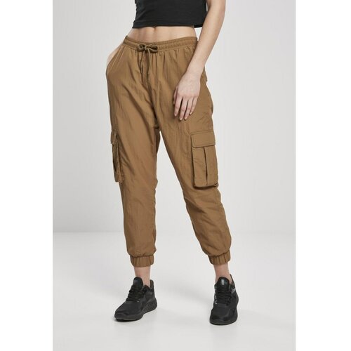 Urban Classics Ladies High Waist Crinkle Nylon Cargo Pants Midground Slike