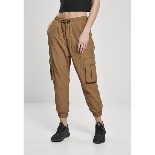 Urban Classics Ladies High Waist Crinkle Nylon Cargo Pants Midground Slike