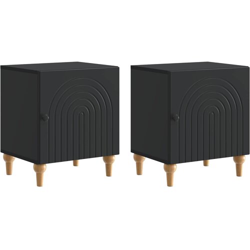  Noćni ormar 2 pcs Crna 43 x 34,5 x 50 cm Konstruirano drvo Cene