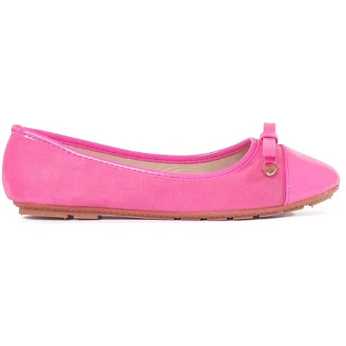 Shelvt Pink flat women&amp;#039;s ballerinas with patent toe Slike