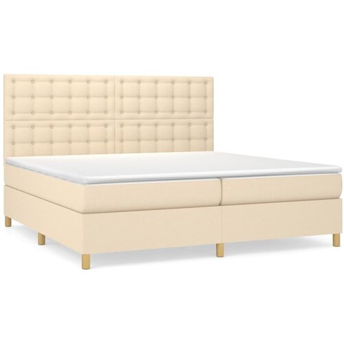 Maison Chic Box spring postelja - Vzmetna postelja z vzmetnico krem 200x200 cm blago SL6977, (21886566) Cene