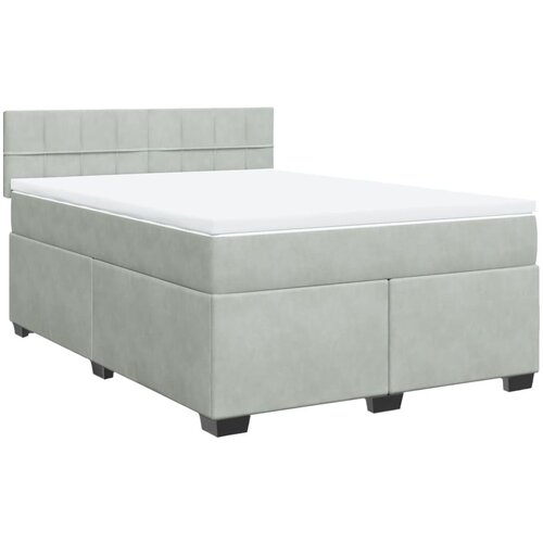 Maison Chic Box spring postelja - Vzmetna postelja z vzmetnico svetlo siva 160x200 cm žamet SL4884, (21907285) Slike