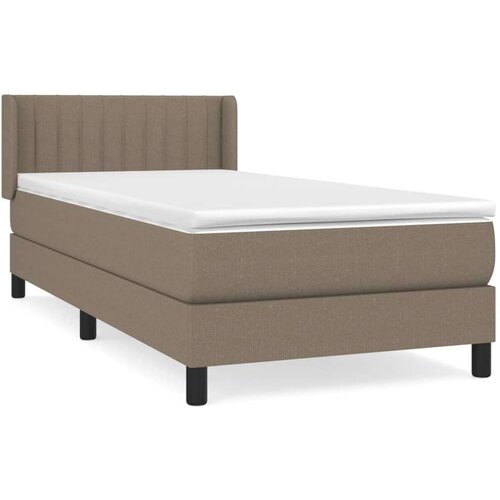 VidaXL Krevet s oprugama i madracem smeđesivi 90x190 cm od tkanine Slike