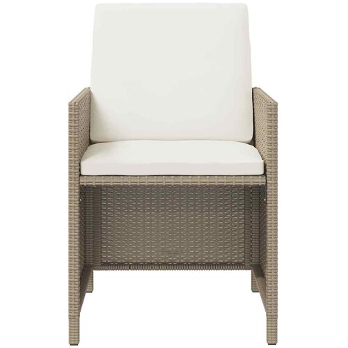  9-dijelni vrtni blagovaonski set od poliratana s jastucima bež 109 cm table length Slike