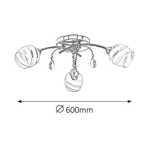 Rabalux melissa plafonska lampa E14 3x max60W hrom moderna rasveta Slike