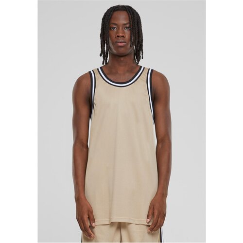 Urban Classics Men's Fishnet Tank Top - Beige Cene