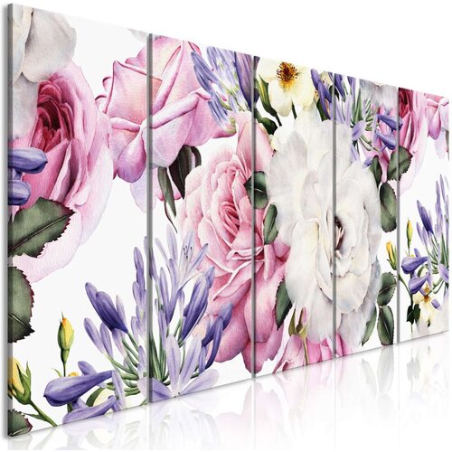  Slika - Rose Composition (5 Parts) Narrow Colourful 200x80 Slike