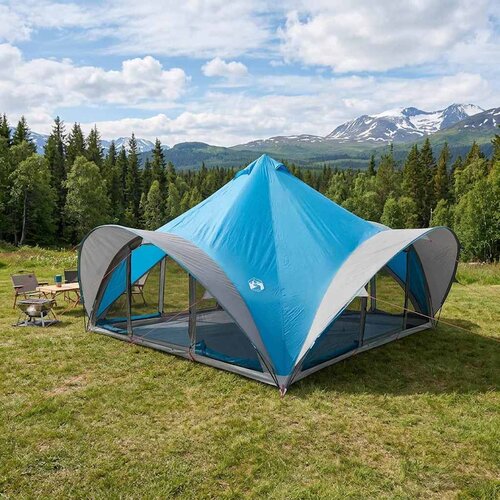 Tipi šator s krovom Plava Za 18 osoba Poliester i čelik Cene