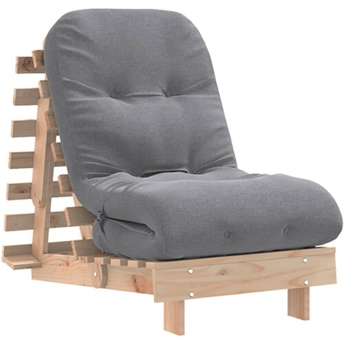  Futon na razvlačenje s madracem 60x206x11 cm masivna borovina Slike