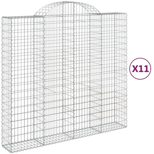  Lučne gabionske ko&amp;scaron;are 11kom 200x50x180/200cm pocinčano željezo Slike