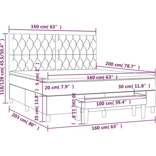  Krevet s oprugama i madracem svjetlosivi 160x200 cm bar&amp;scaron;unasti Slike